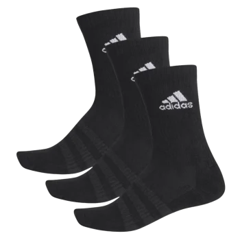 Adidas Cushioned Crew Strømper (3-Pak, Black) - 40-42
